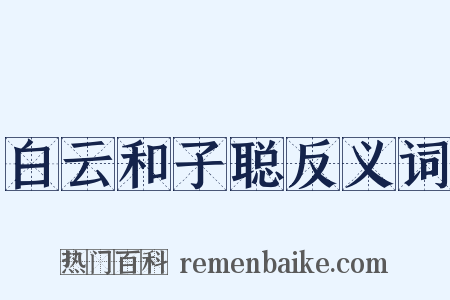 白云和子聪反义词是什么意思的图片
